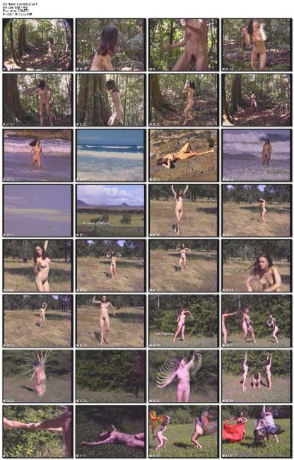 Bare very young girls nudists dance on a beach [Bodyart Collection]