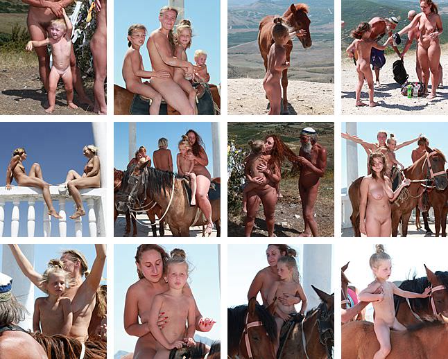 Photo Purenudism - horse walk of girls of nudists [Bodyart Collection]