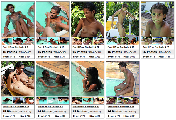 Premium of a photo of young nudists of Brazil - a series Brazil Pool Sunbath [Bodyart Collection]