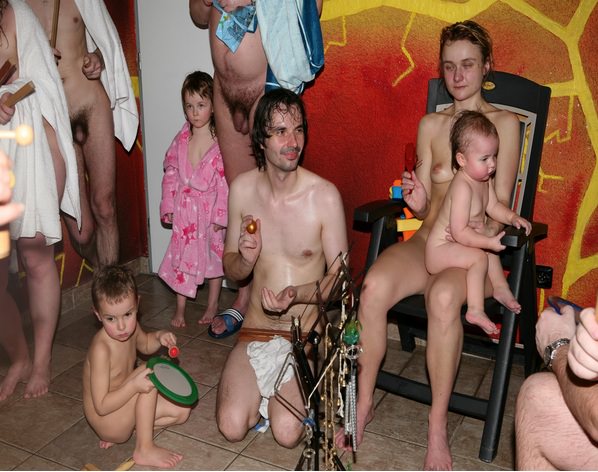 Family of naturist in an aquapark - photo FKK [Bodyart Collection]