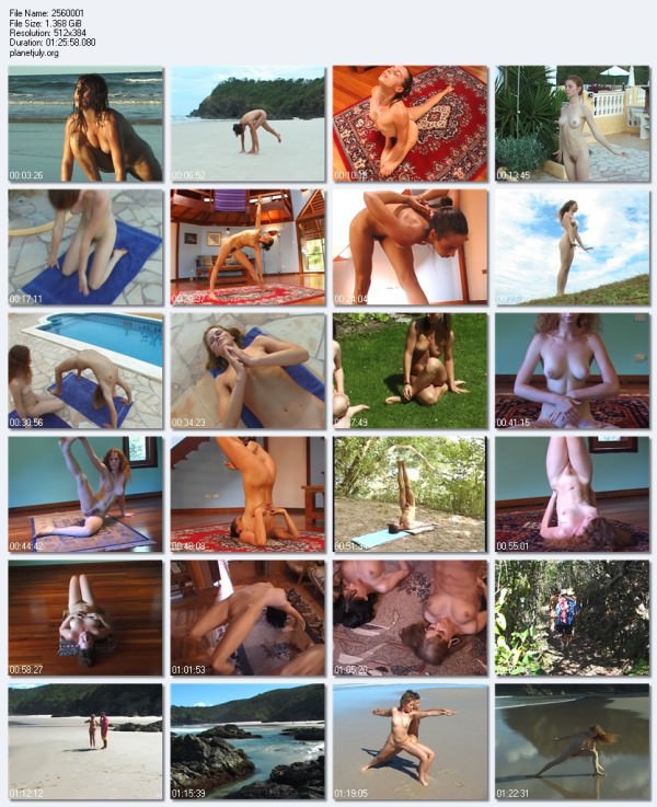 Young girls nudists practice yoga the bare [Bodyart Collection]