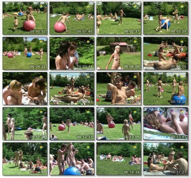 Family nudism in the wood - camp of nudists | einem FKK-Camp [Bodyart Collection]