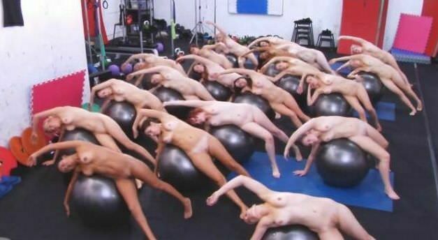 Young naked girls of the gymnast are engaged in aerobics - DVD video [Bodyart Collection]