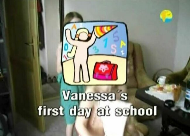 Vanessa First Day At School - nudiam naturism freedom [Bodyart Collection]