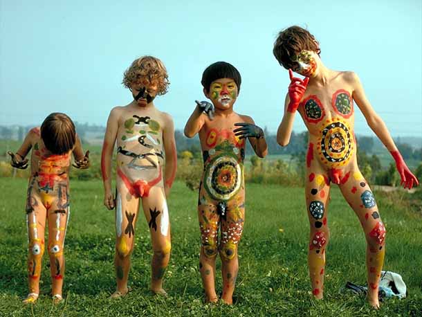 Family naturism nudism on the beach at lake video [Bodyart Collection]