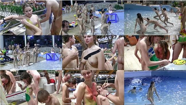 Pool with nudists videos escaped from the scorching sun [Bodyart Collection]